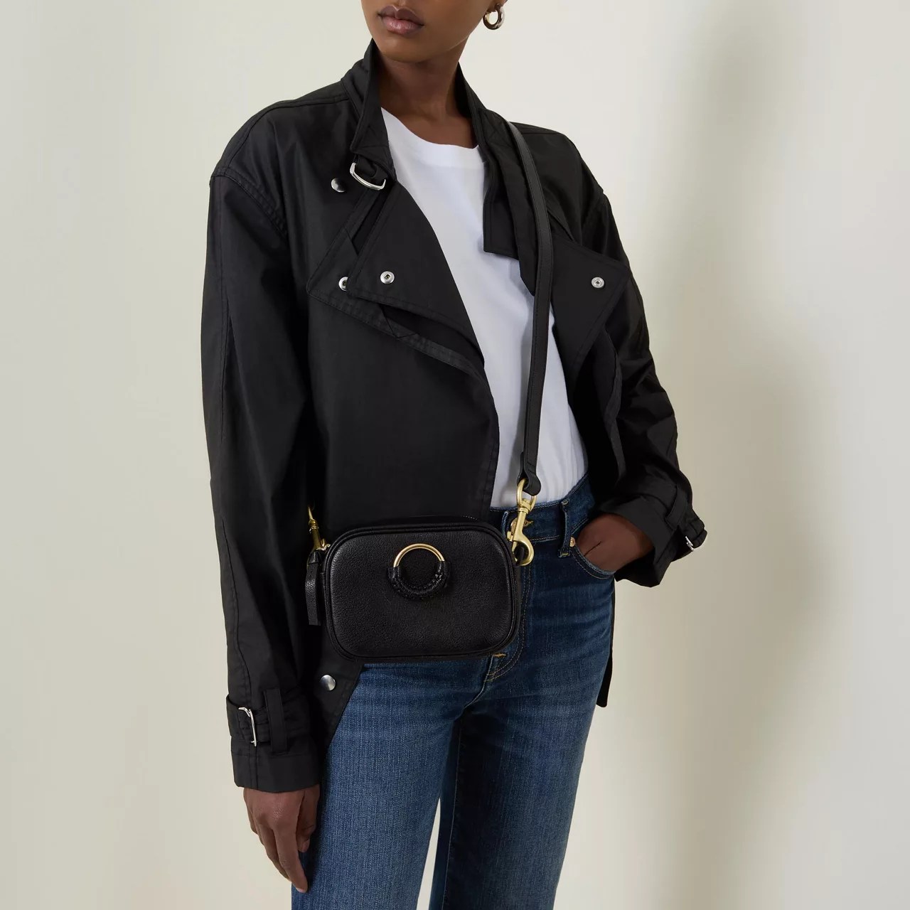 Hana Camera Leather Crossbody Bag