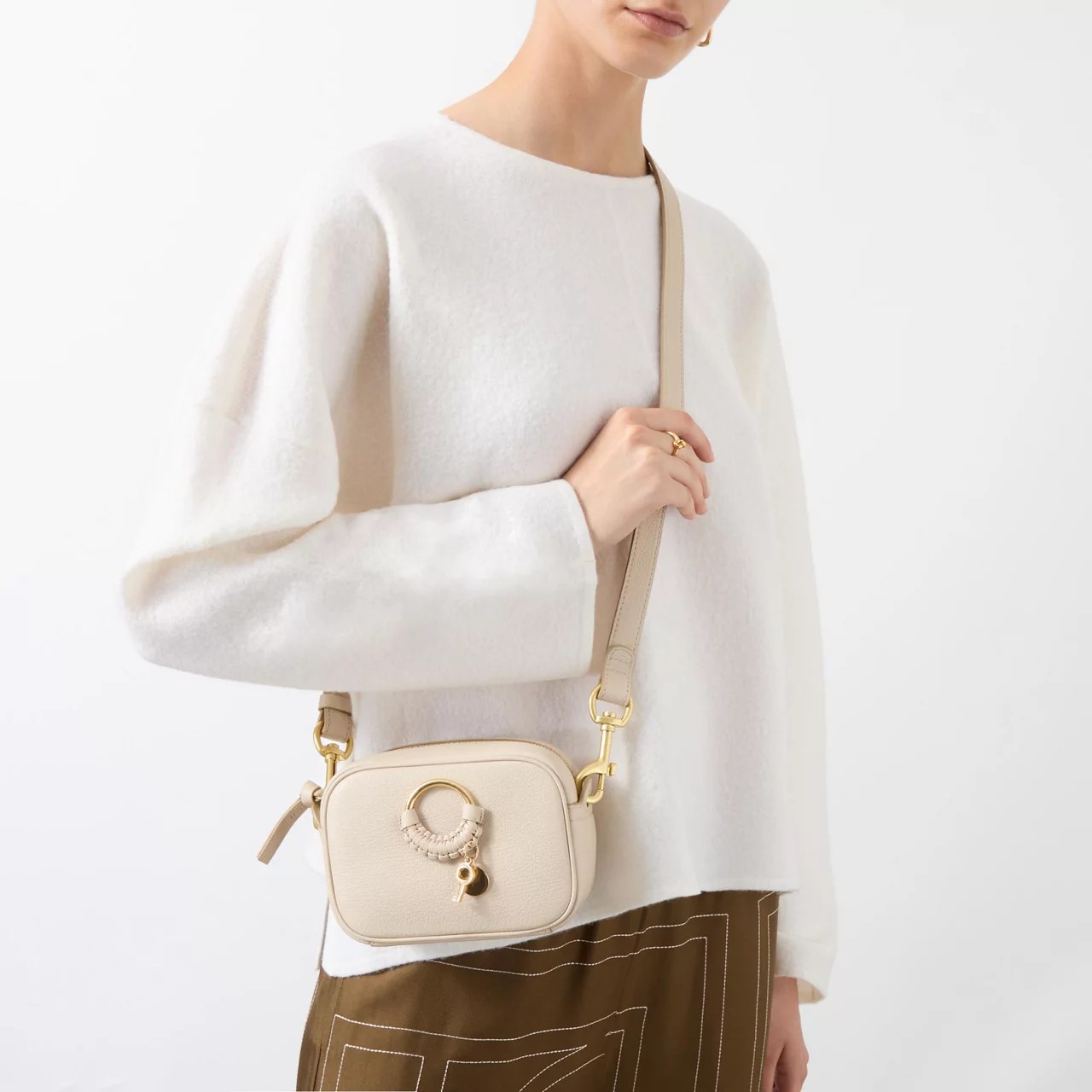 Hana Camera Leather Crossbody Bag