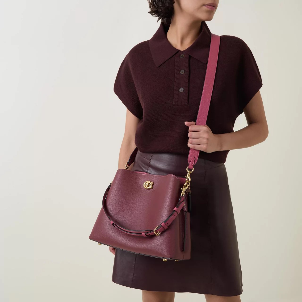 COACH Willow Leather Shoulder Bag