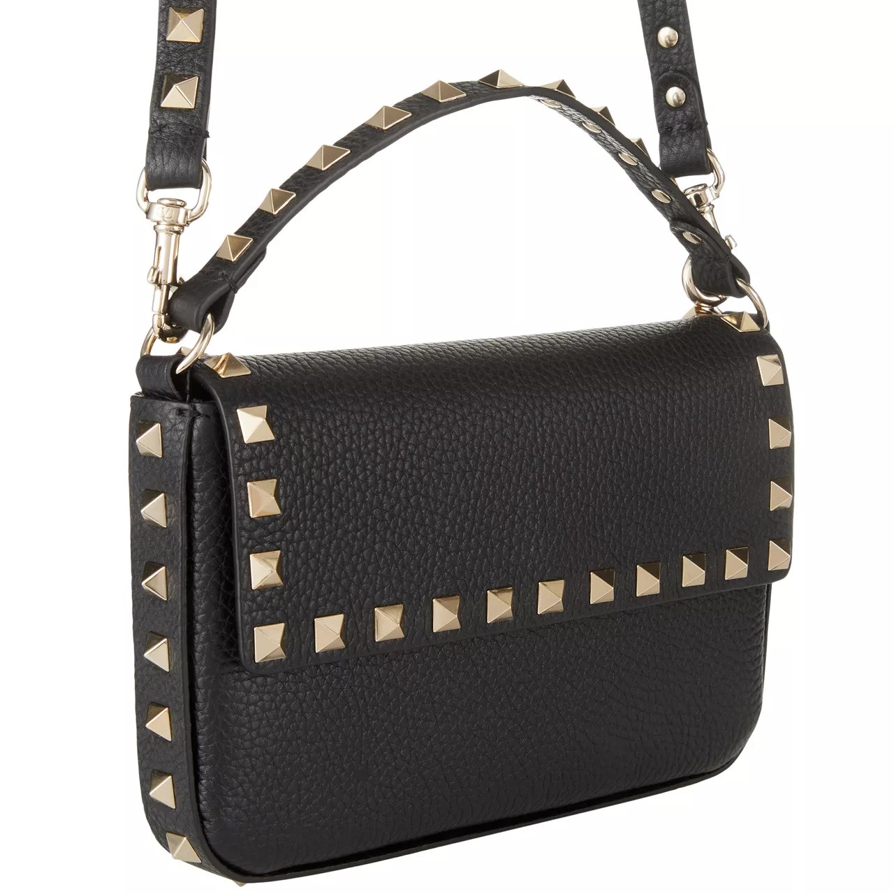 VALENTINO GARAVANI Rockstud Leather Top Handle Bag