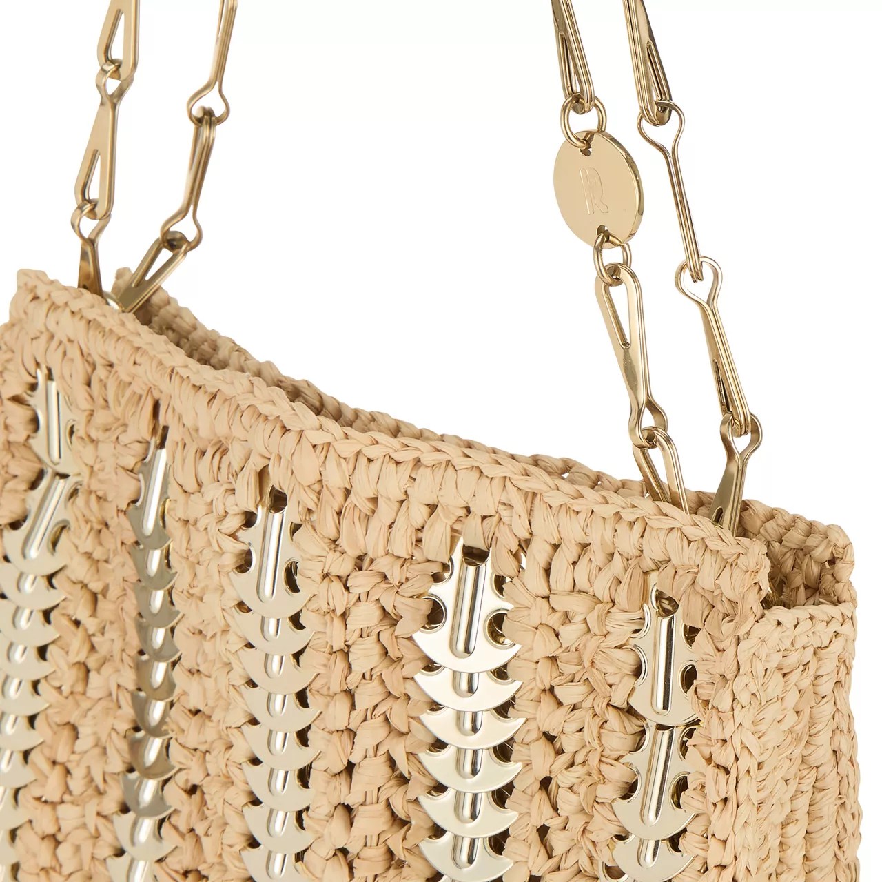 RABANNE 1969 Mini Raffia Shoulder Bag