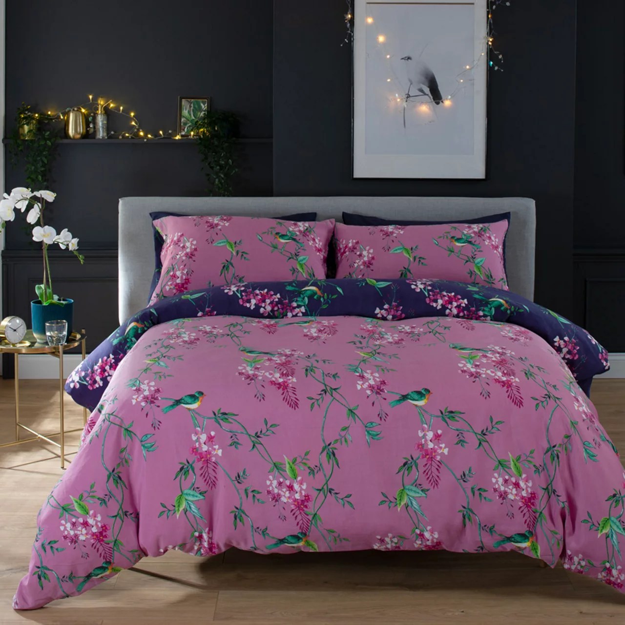 Bird Garden Duvet Set Plum