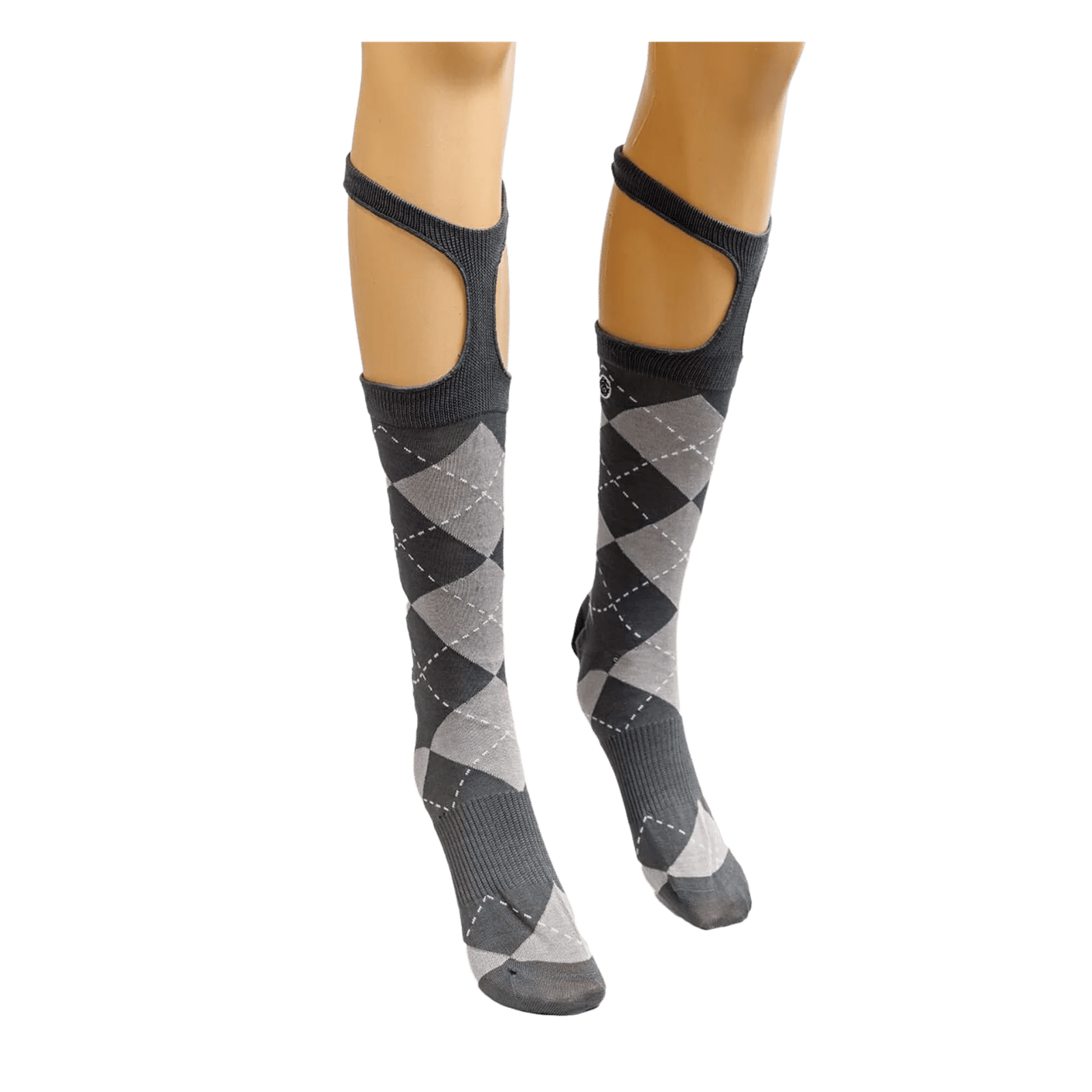 Knee High Socks With Grey Pattern B Tailored