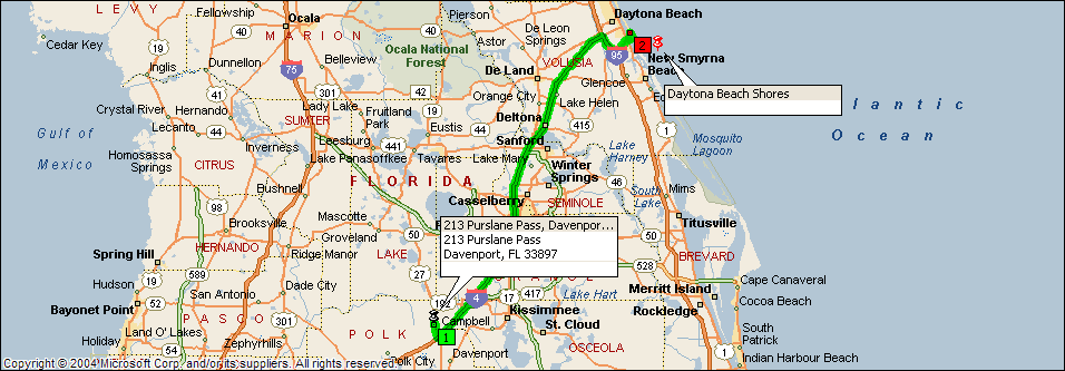 213 Purslane Pass, Davenport, FL 33897 to Daytona Beach Shores