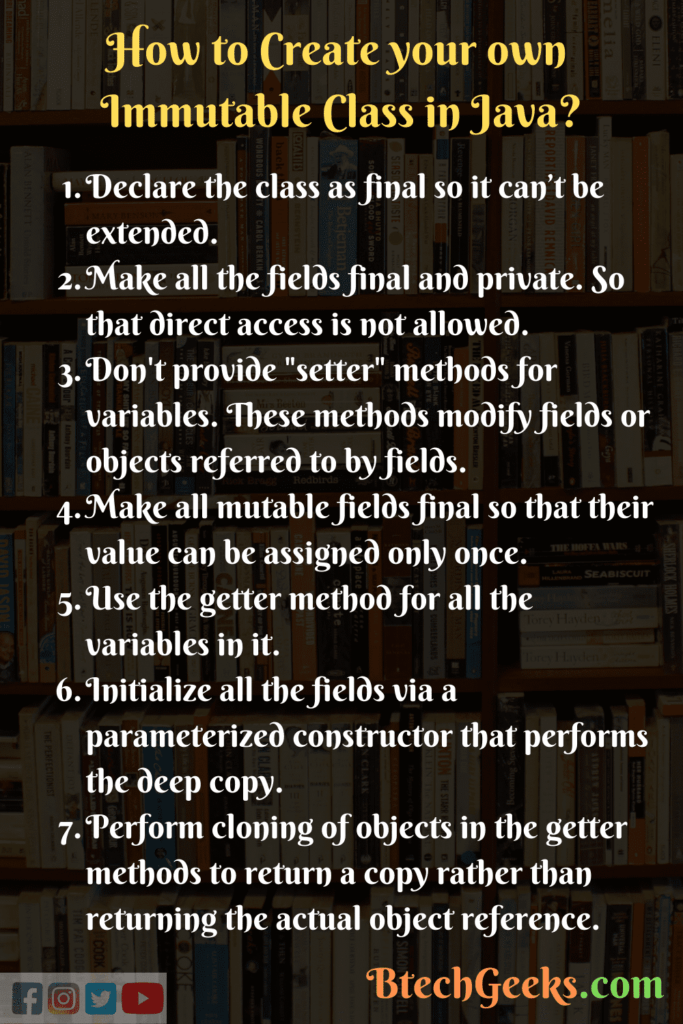 Immutable definition java How We Can Create our Own Immutable Class in Java Definition