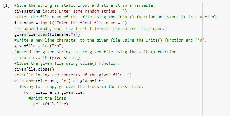 Python Program to Read a String from the User and Append it into a File