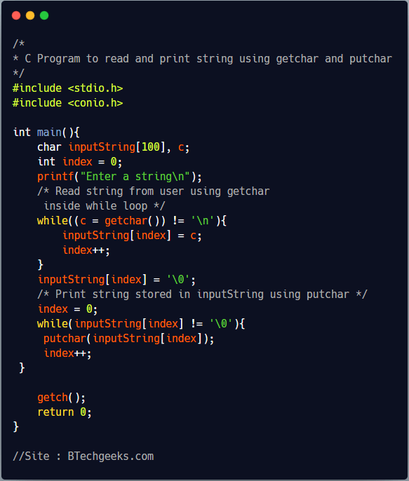 How to print string in c C Program to Read and Print String BTech Geeks