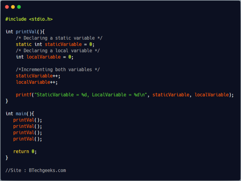 Storage Classes in C Programming BTech Geeks