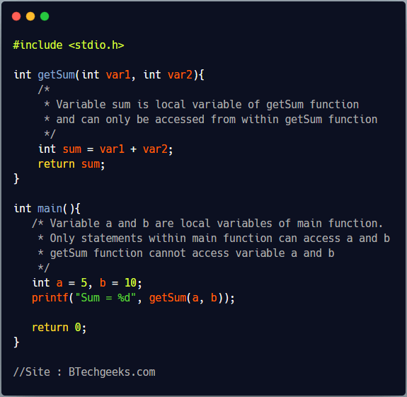 Variable in c programming Variables in C Programming BTech Geeks