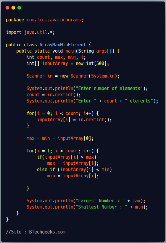 Find smallest number in array java Java Program to Find Largest and
