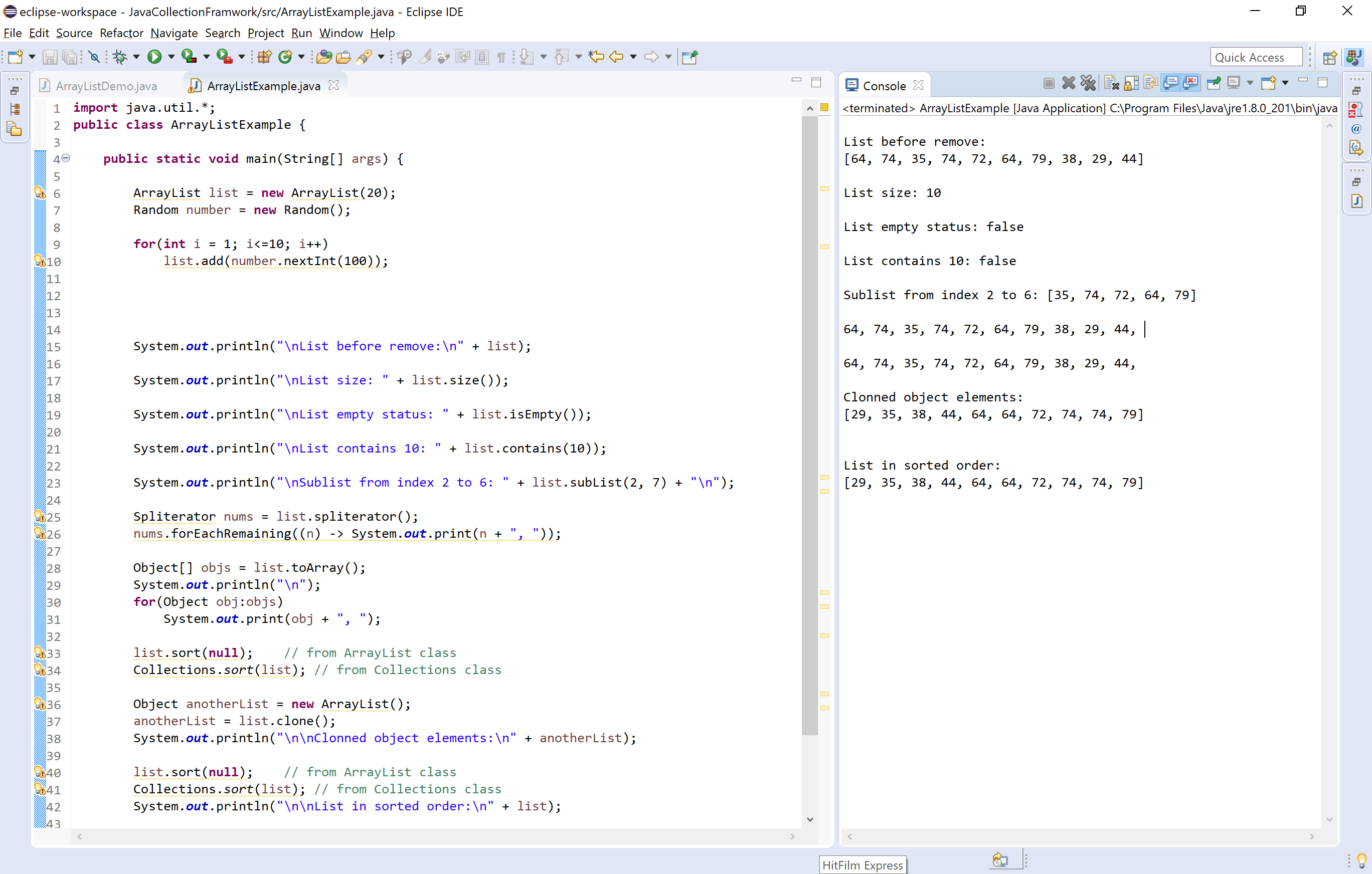 Java Tutorials ArrayList Class Collection Framework