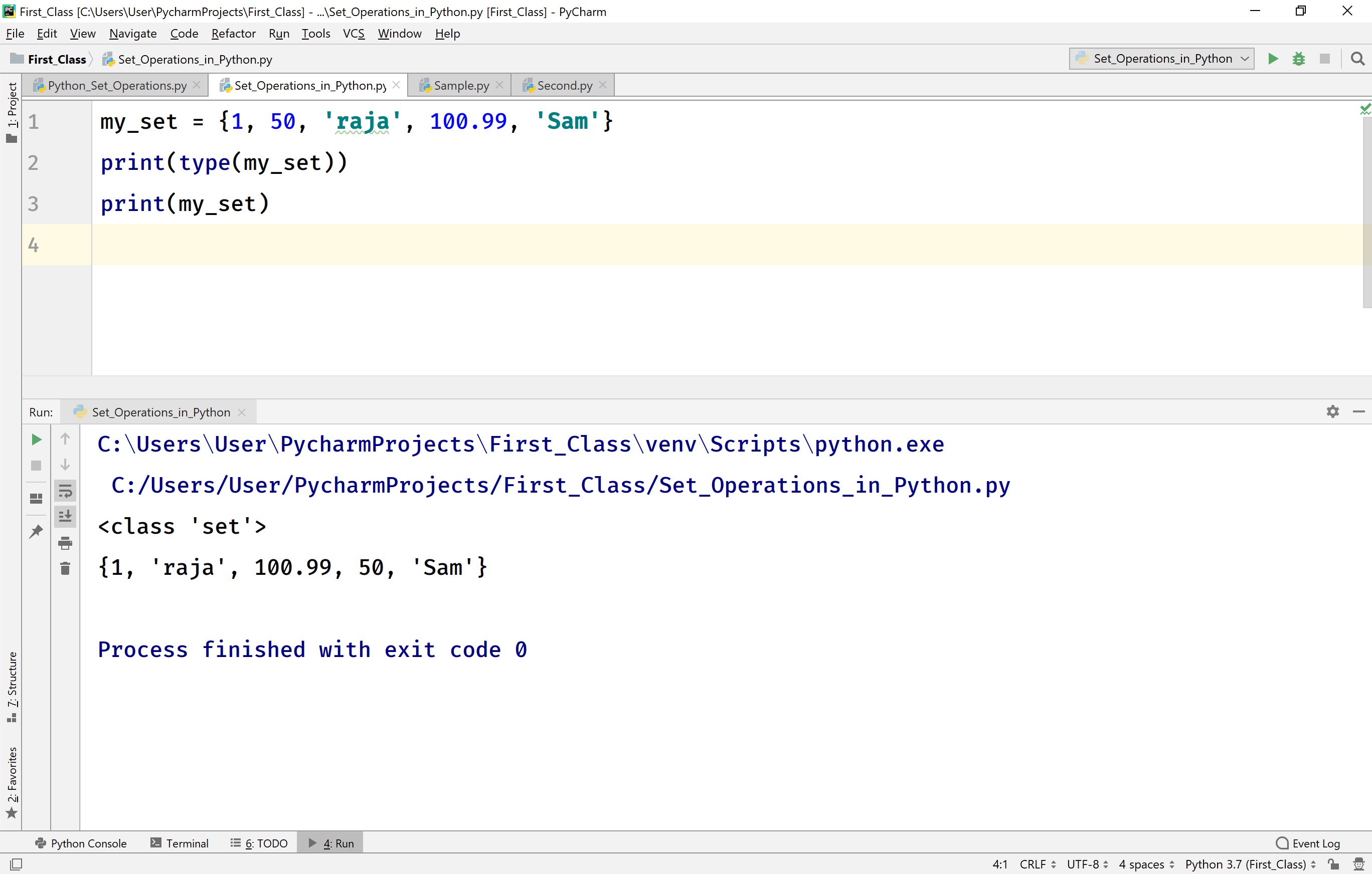 Python Tutorials Set data structure data types