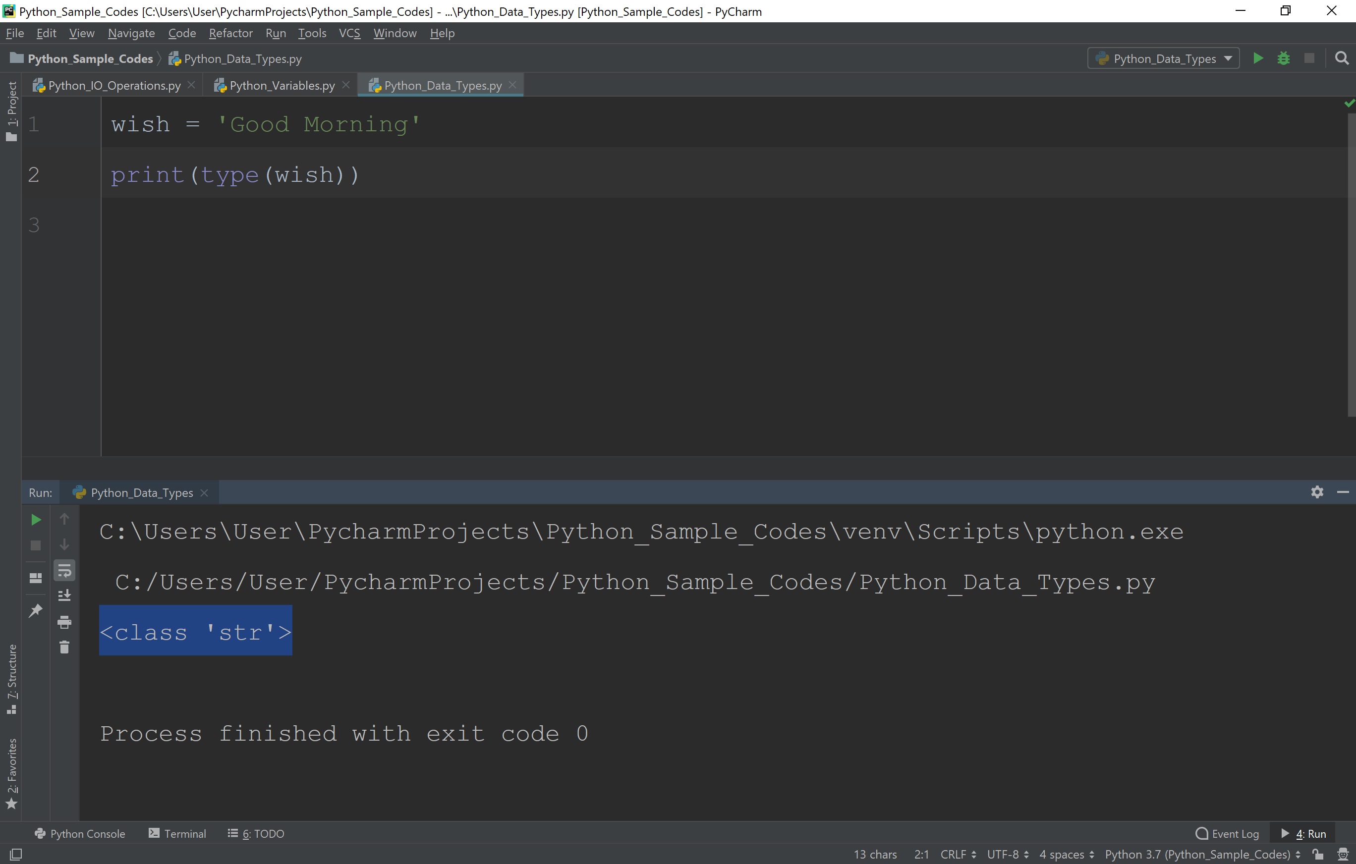 Python Tutorials Data types integer, floating point, string, list