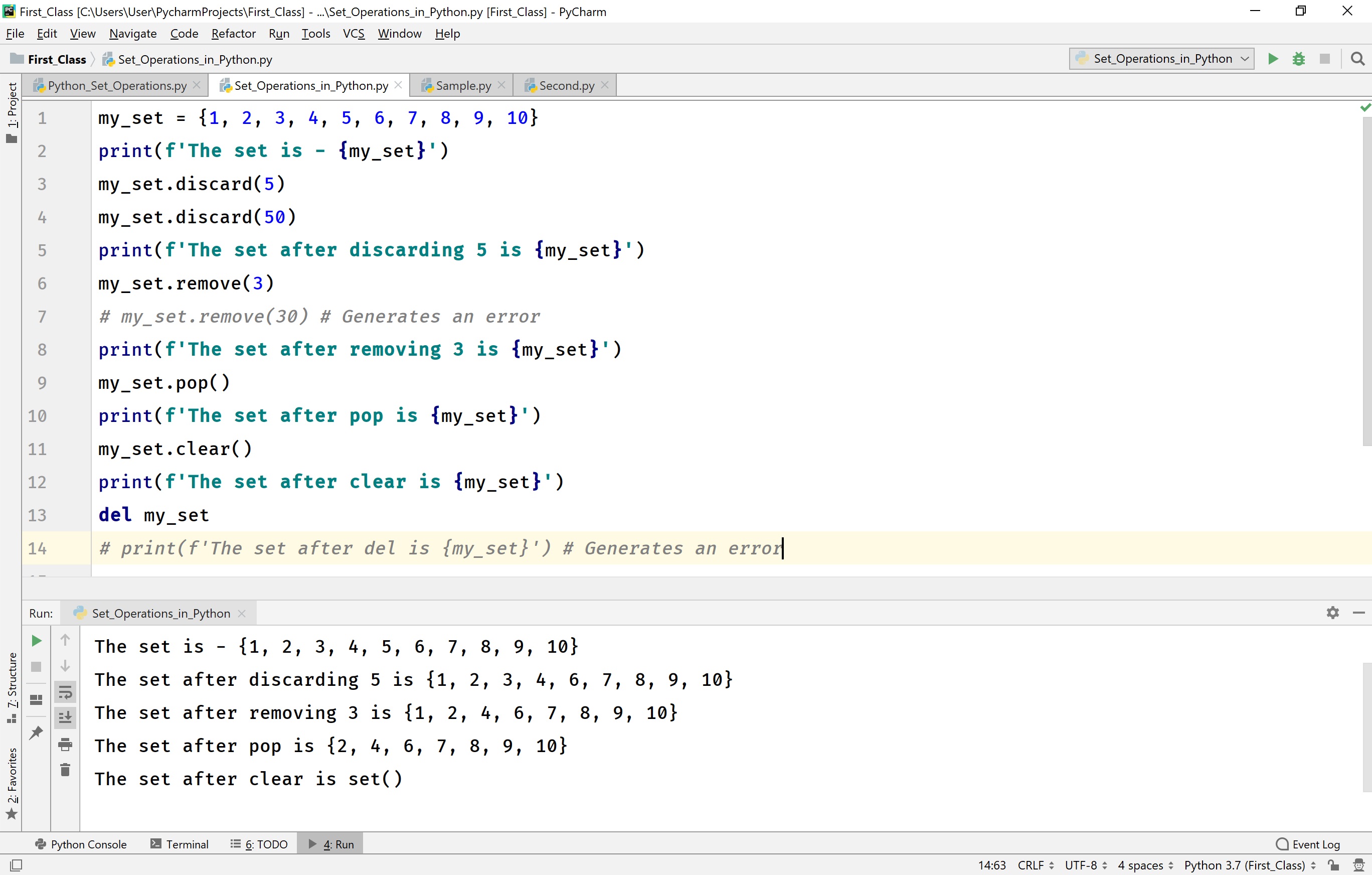 Python Tutorials Set data structure data types