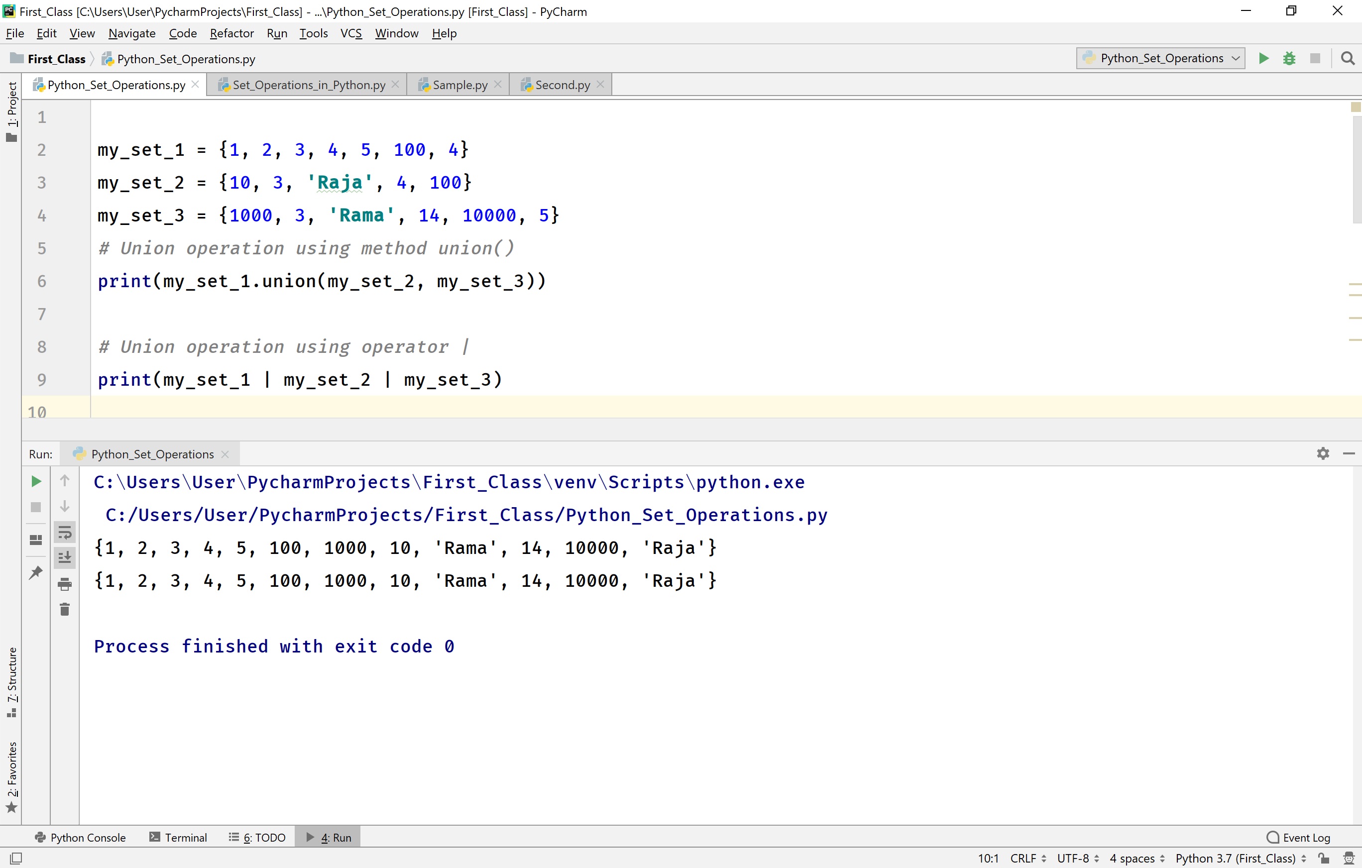 Python Tutorials Set data structure data types