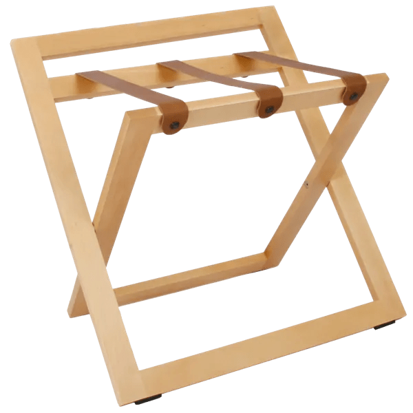 Hotel Luggage Rack with Backstand Solid Beech Wood