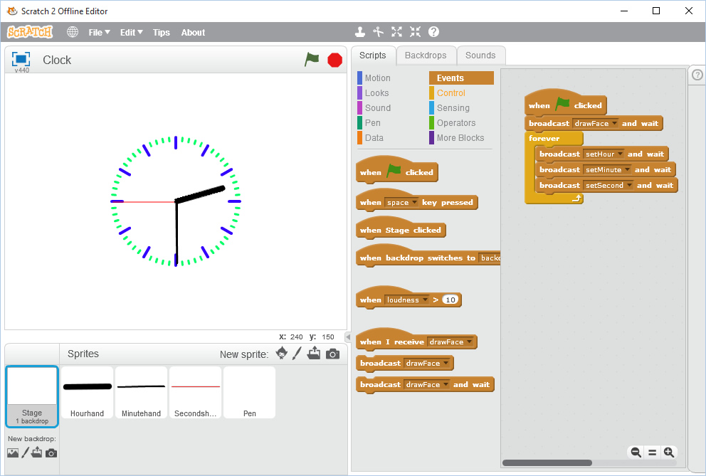 Scratch Clock Application
