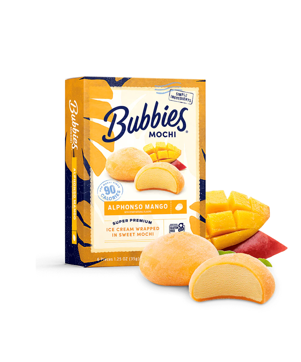 Alphonso Mango Mochi Ice Cream 6pk Bubbies Ice Cream