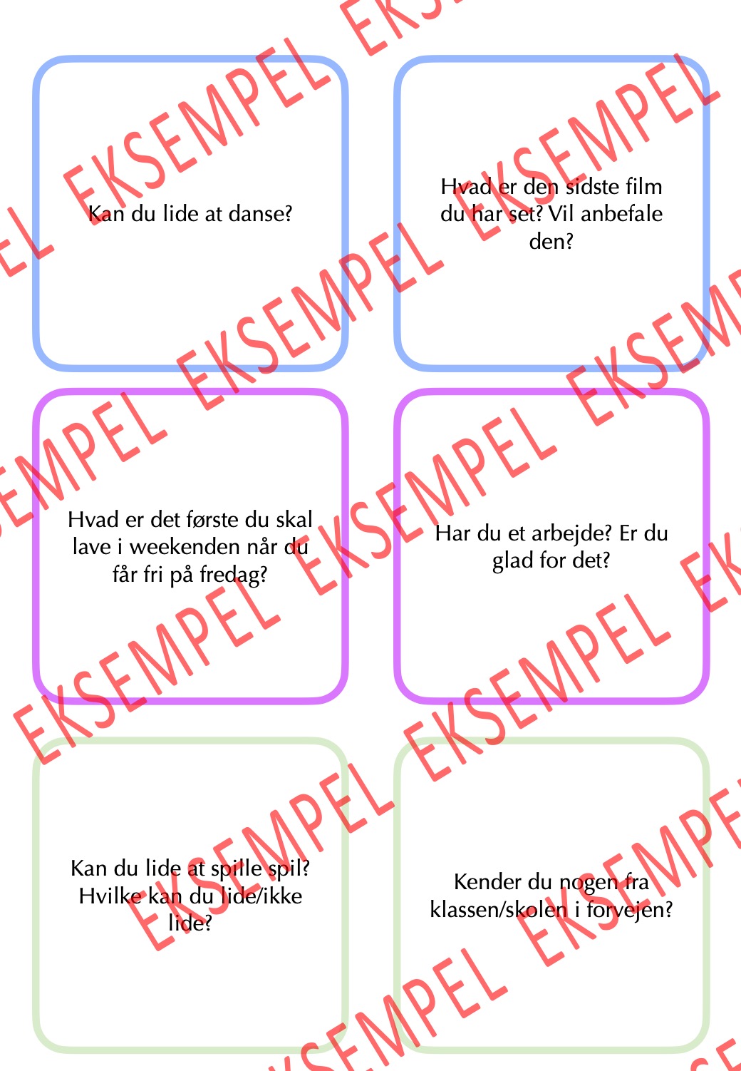Samtalekort Lær hinanden (bedre) at kende! Bubbleminds