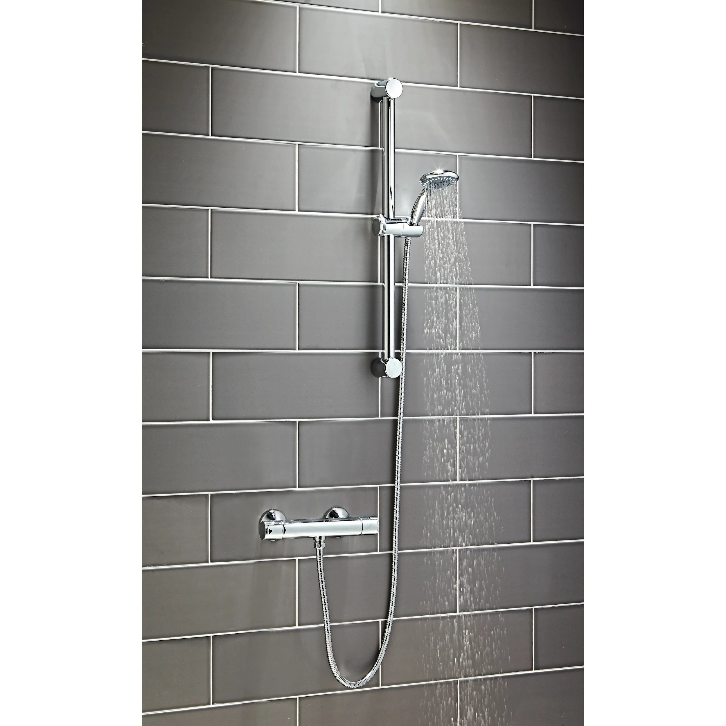Round Shower Riser Rail Kit Bubbles Showers and Bathrooms