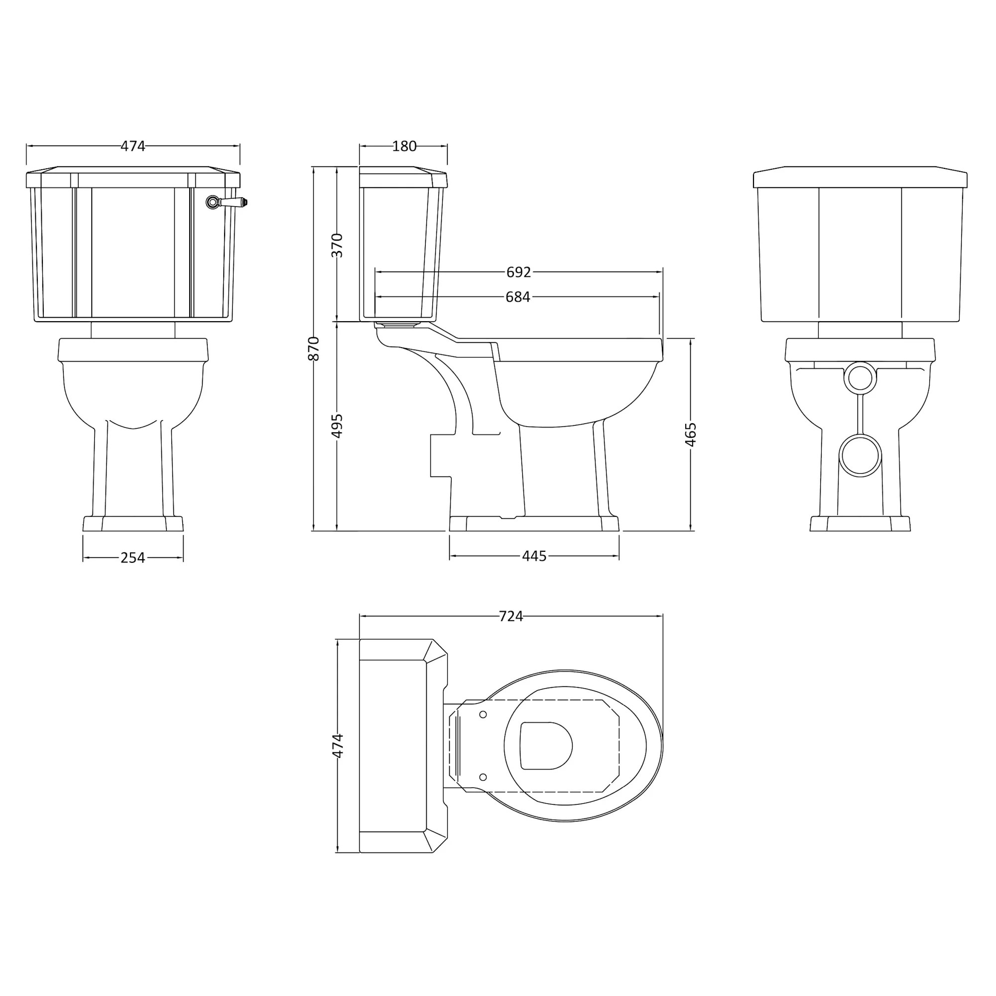 Hudson Reed Richmond Comfort Height Closed Coupled Toilet Bubbles