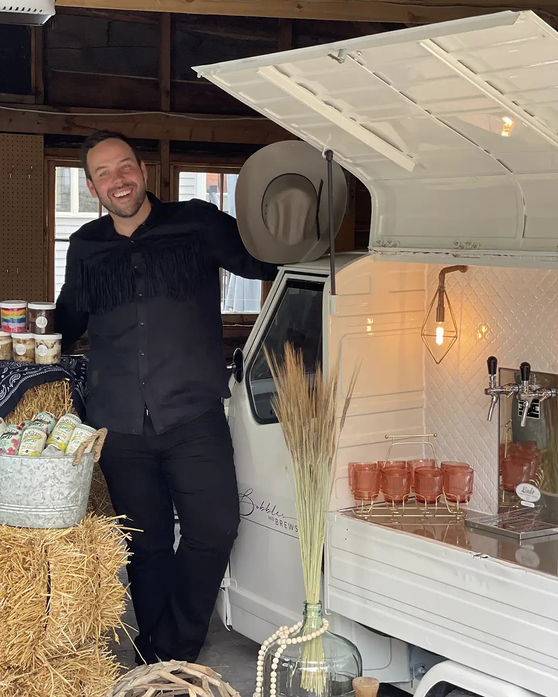 Gallery Bubbles and Brews Cart Serving Prosecco on Tap and Wheels