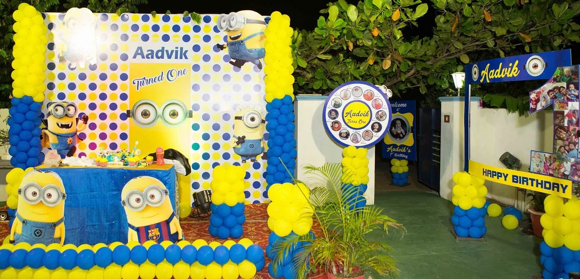 Minion Birthday party decors 1st Birthday party ideas Bubblz.in
