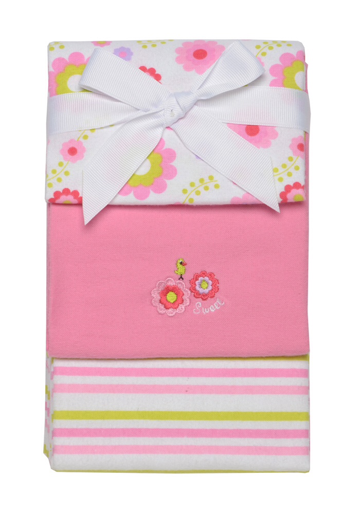 Baby Girl 3 pack Receiving Blankets BubPals Australia