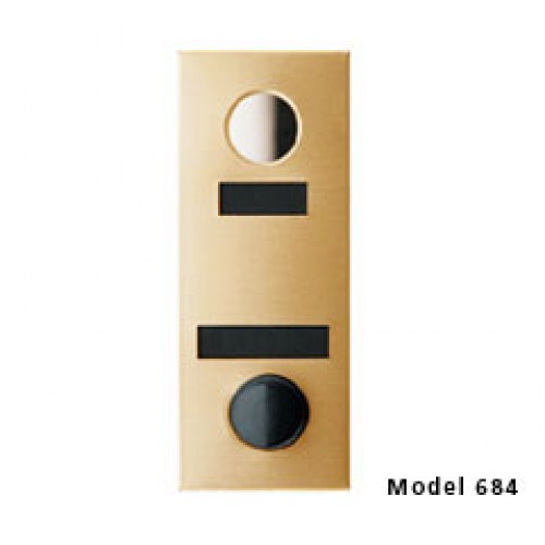 Mechanical Door Chime with Round Mirror Viewer and Name Cards (Anodized