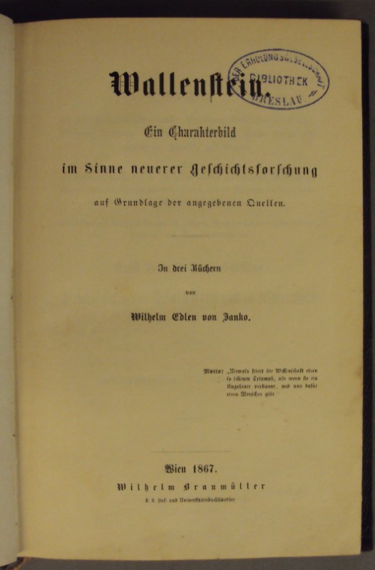 Antiquarische Bücher aus dem Bereich Wallenstein