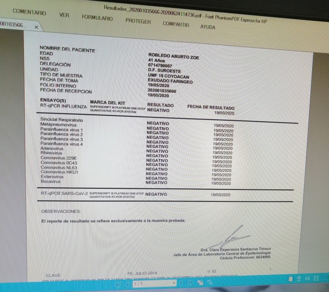 Revelan que Zoé Robledo no tuvo coronavirus; IMSS responde, pero no