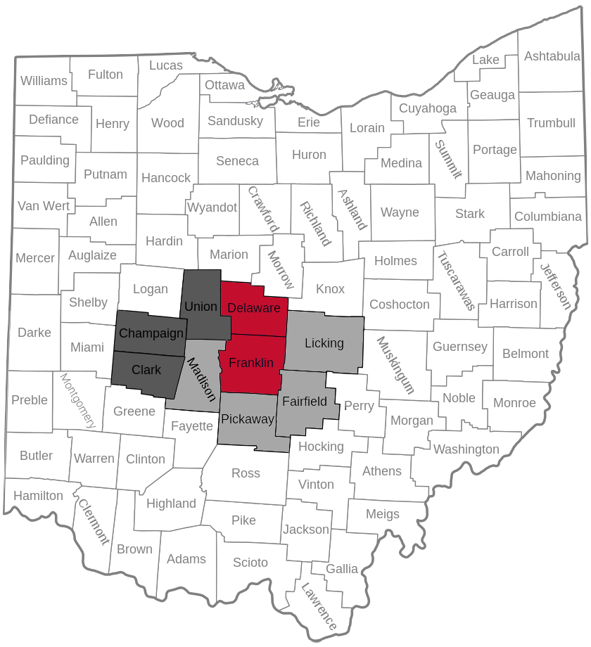 Coverage Area & Appraisal Pricing for Central Ohio