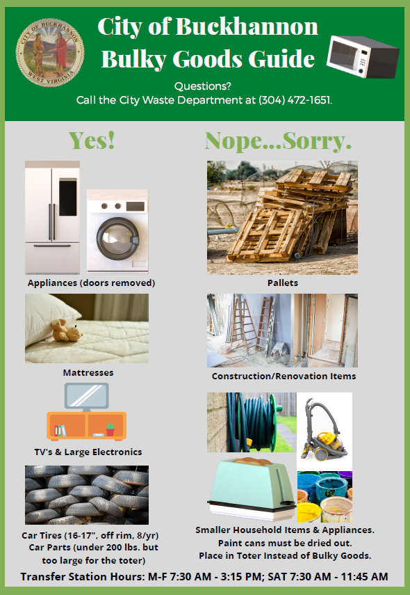 CITY OF BUCKHANNON » Recycling & Bulky Goods