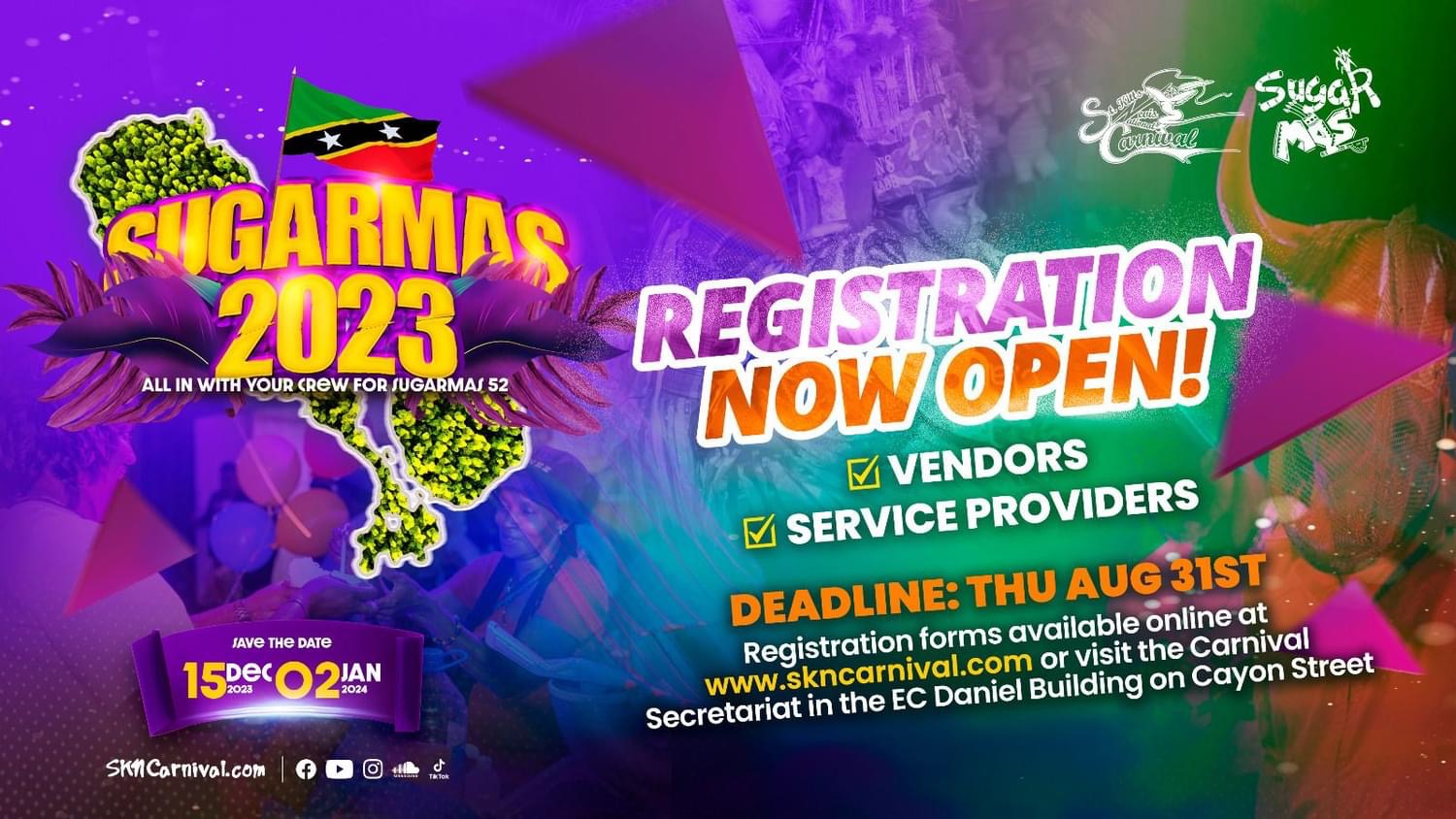 Sugar Mas 52 All Calypsonians, Soca Artistes, Steel bands and Vendors