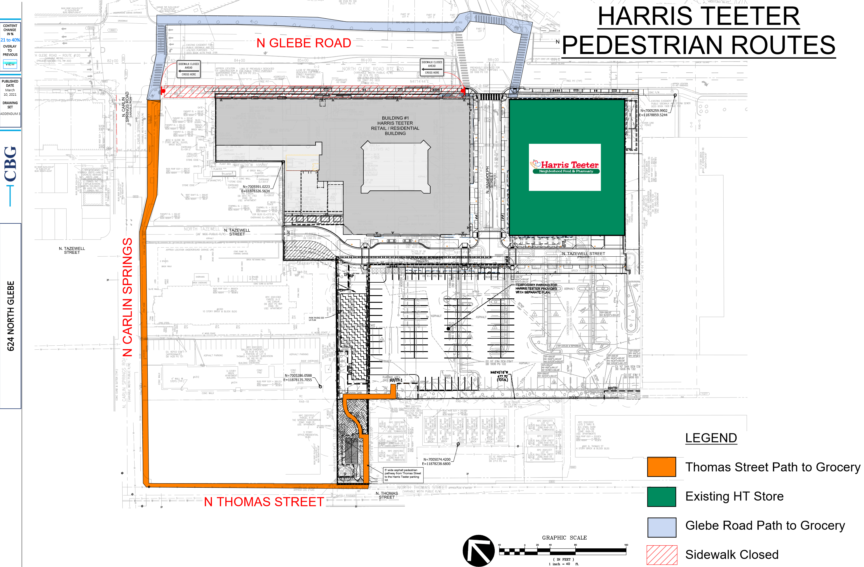Glebe Road Sidewalk Closing at Harris Teeter Redevelopment Site