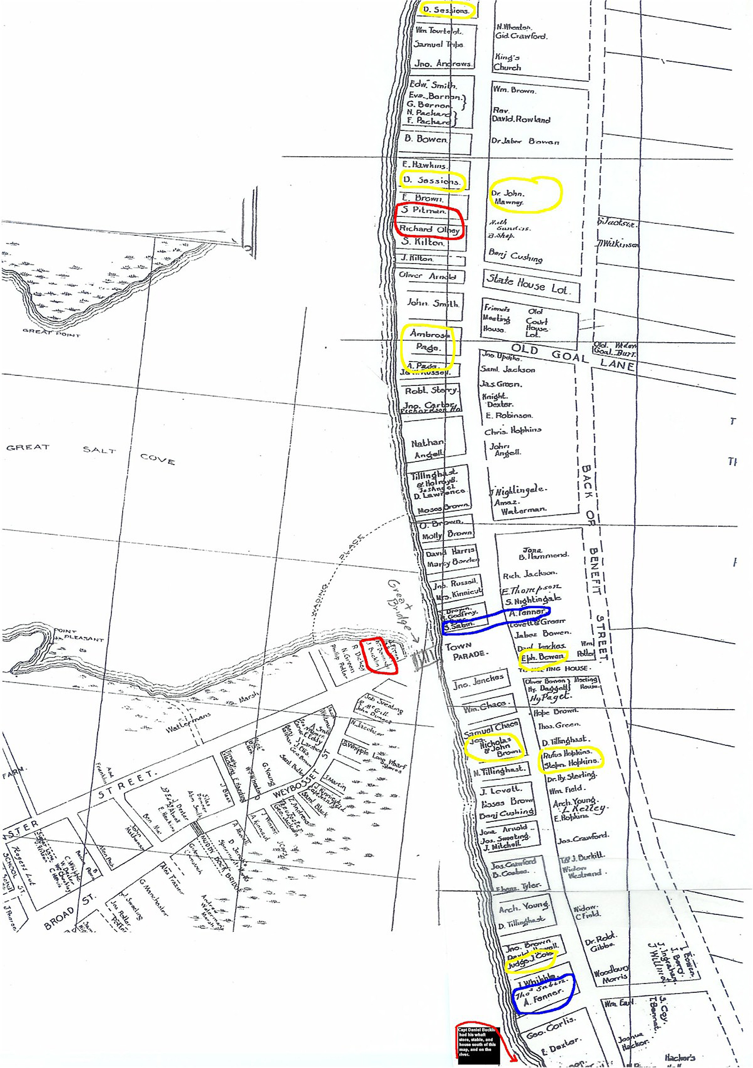 1770 Providence Map The Joseph Bucklin Society