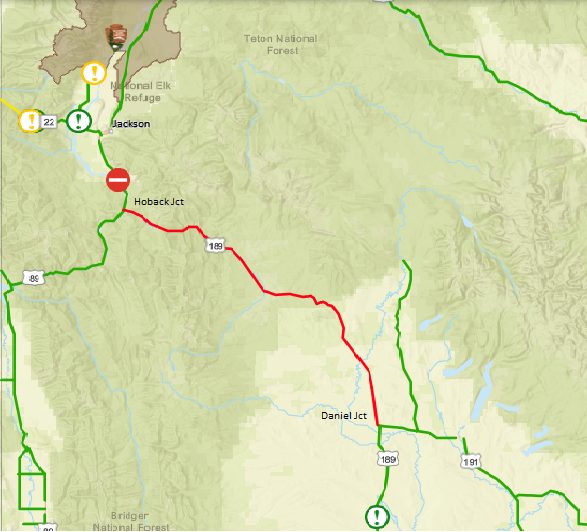 Hoback Junction to Daniel Junction closed both directions after crash