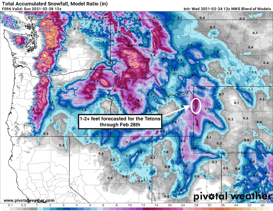 February 2021 one of the top 5 snowiest months on record at JHMR