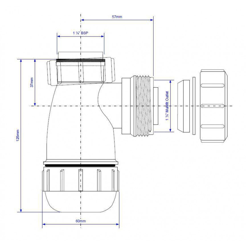 Mcalpine 1¼” Shallow Bottle Trap for use with Basins Bucks Heating