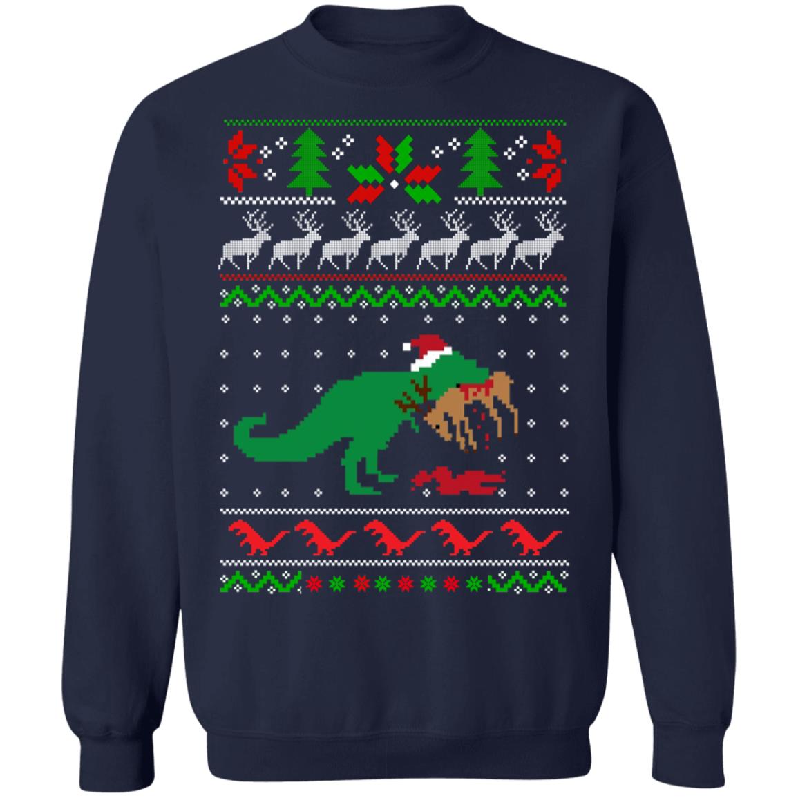 Dinosaur Ugly Christmas sweater, hoodie, long sleeve, ladies tee