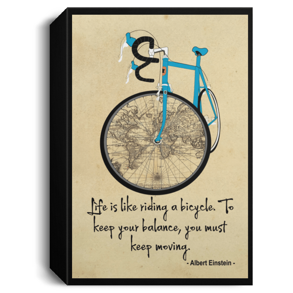 Life is like riding a bicycle poster, canvas