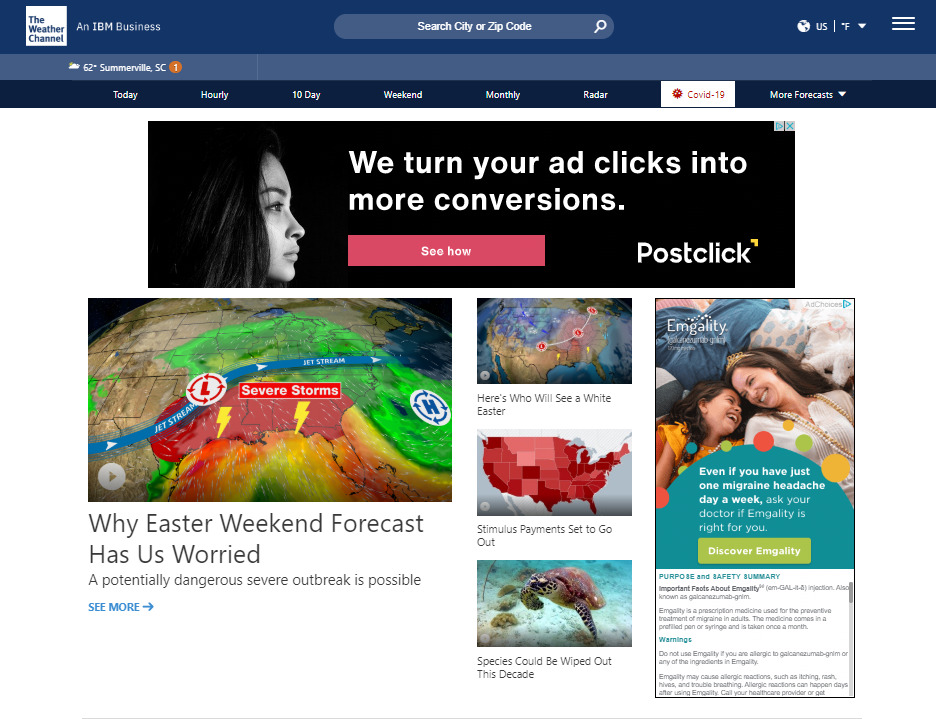 If a display ad appears “above the fold,” this means that the ad