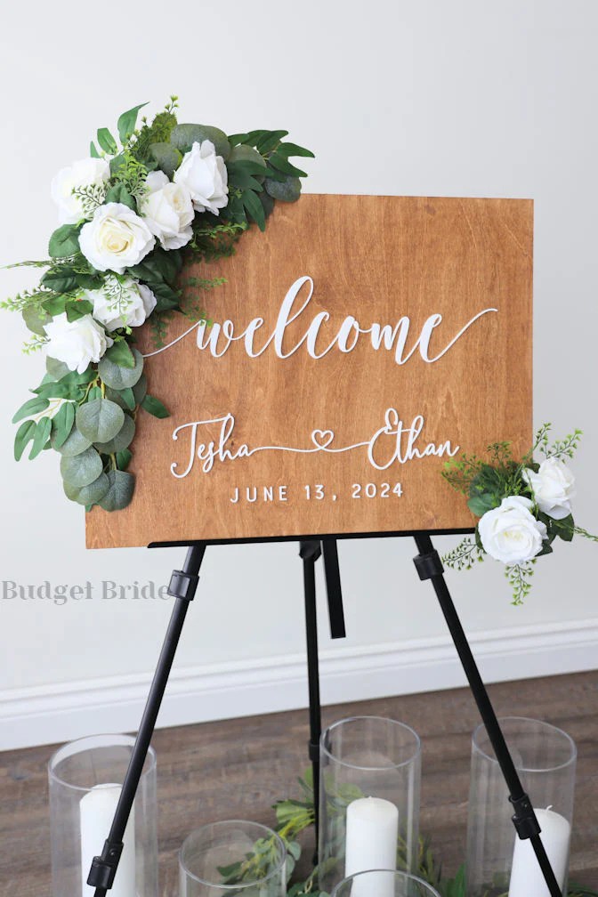 White Sign Flowers 55 125 BudgetBride