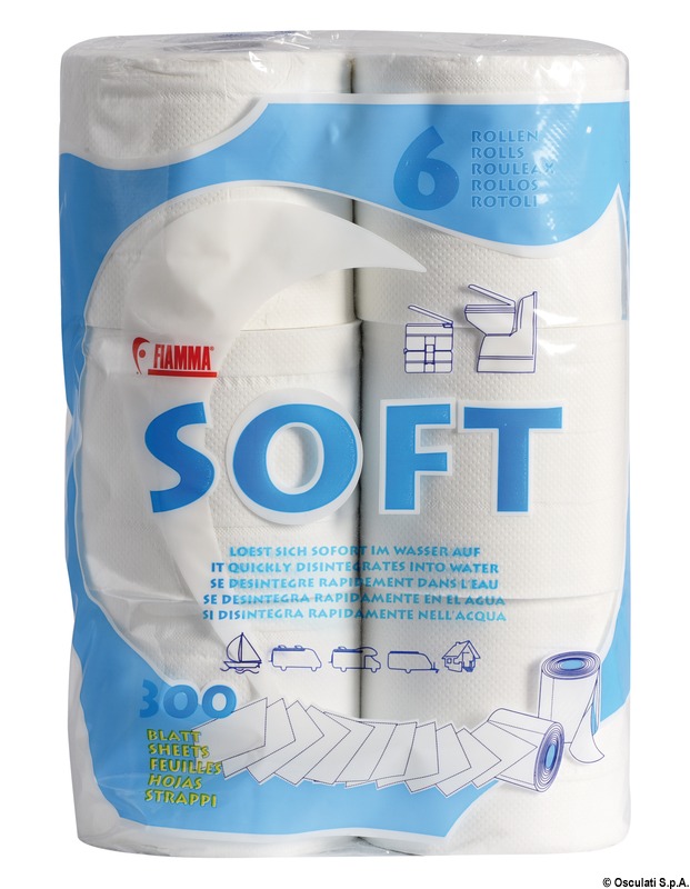 Toilet Paper, Aqua Soft WaterSoluble 6 Pack Budget Marine
