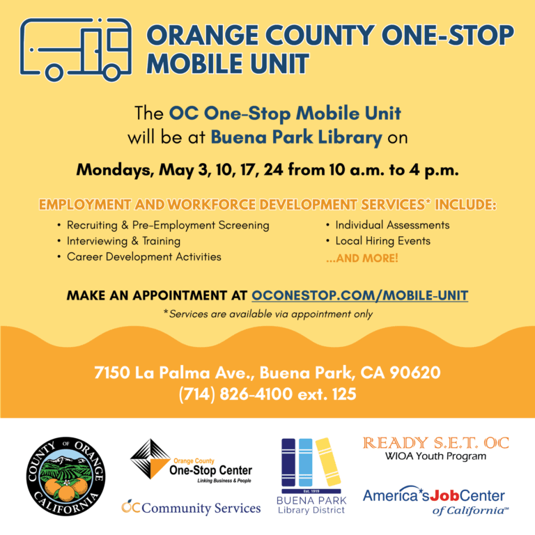 Free Job Assistance at the Buena Park Library Buena Park Collaborative
