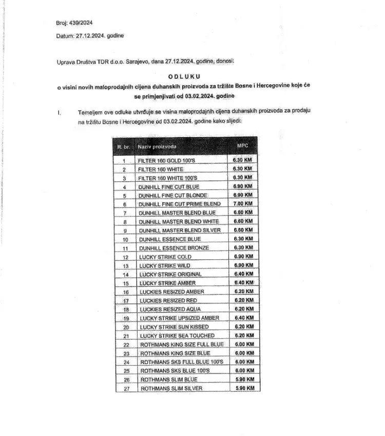 Nove cijene cigareta u BiH Evo koliko će poskupiti od februara Bug.ba Info portal Bugojno Nove cijene cigareta u BiH Evo koliko će poskupiti od februara Bug.ba Info portal Bugojno