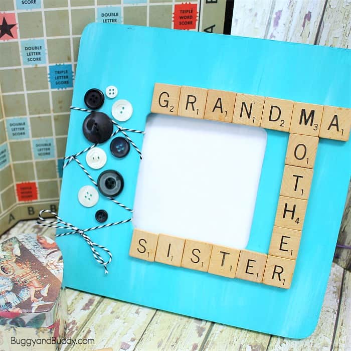 DIY Scrabble Tiles Picture Frame Craft for Mother's Day Buggy and Buddy