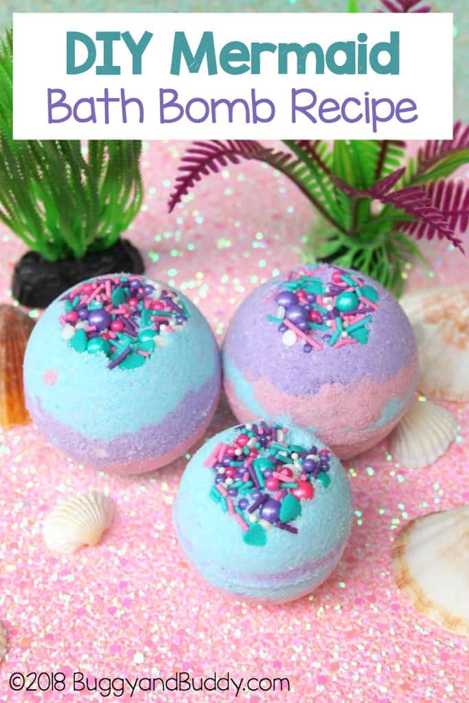 DIY Mermaid Bath Bombs with Coconut Oil Buggy and Buddy