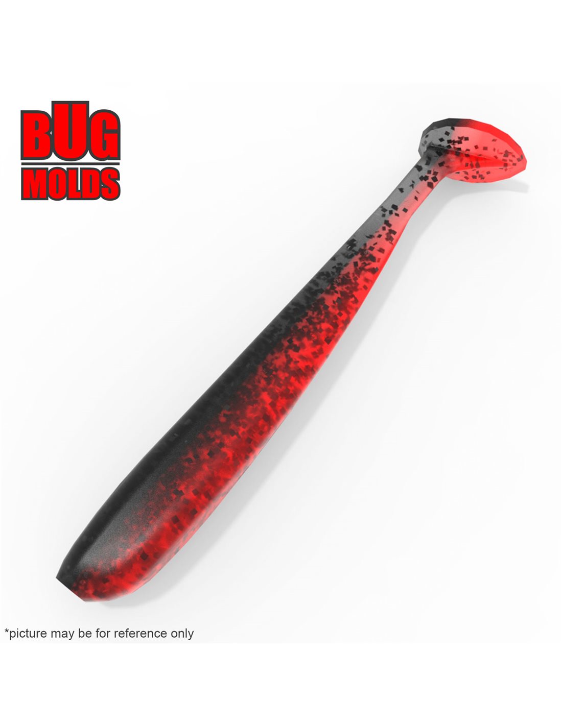 Aluminum stone plastic soft bait mold Bass 3,8 inch inch model V600