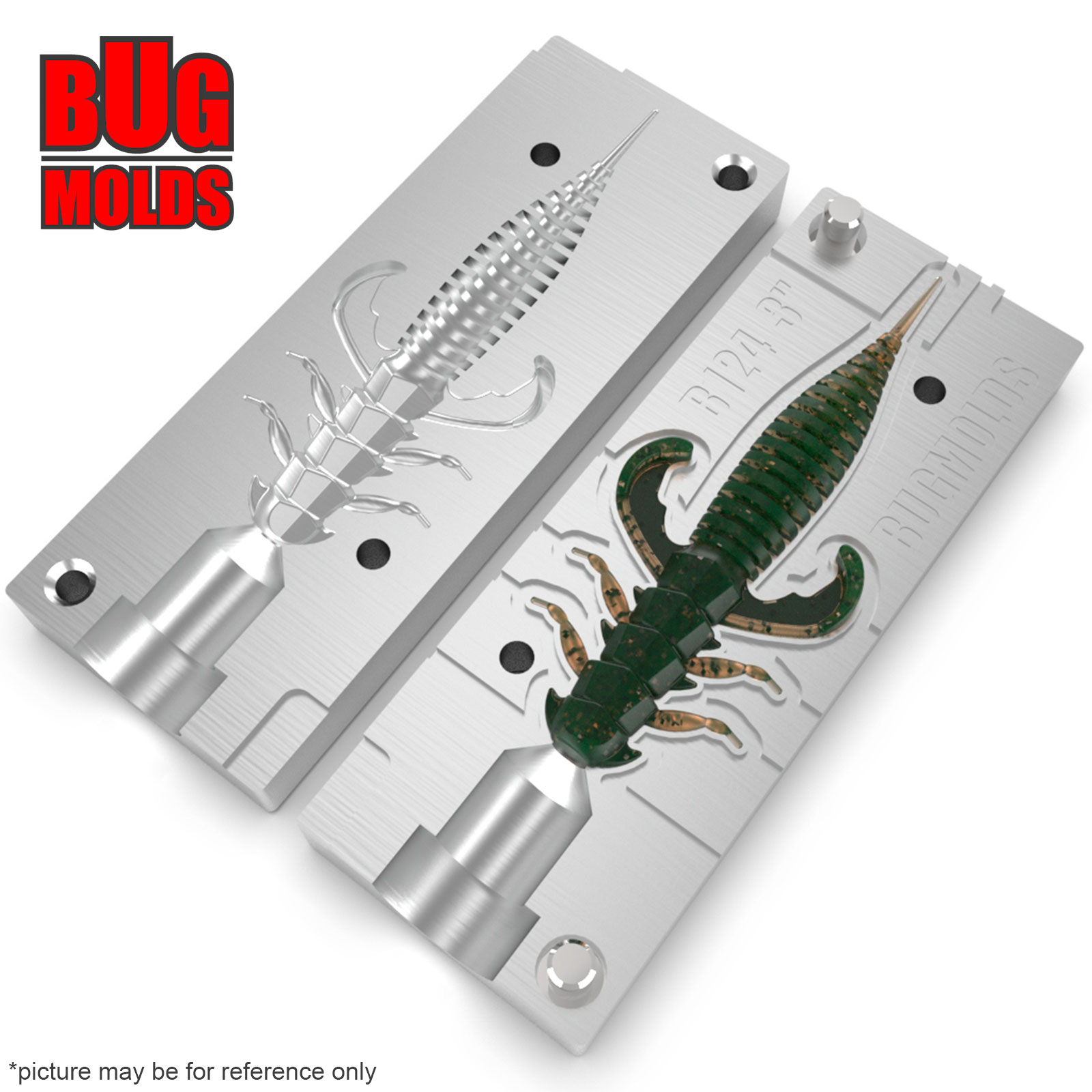 Aluminum stone plastic soft bait mold FishKiller 4 inch inch model B132